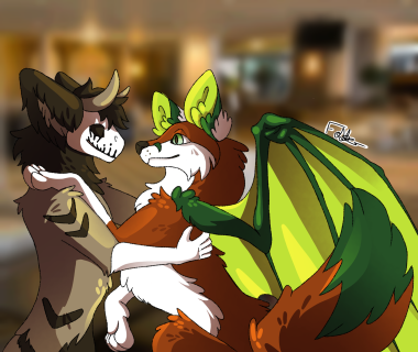 Techno and Felix hugs